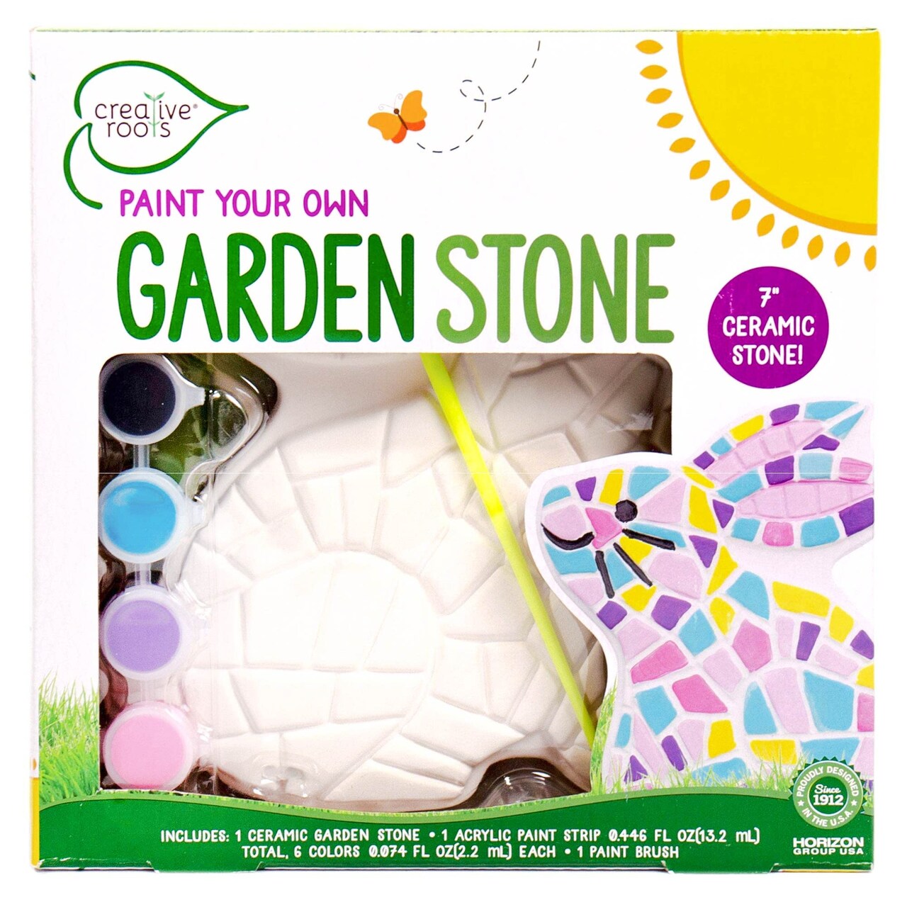 Paint Your Own Bunny Garden Stone, Craft Kits, Stepping Stones Kit for Kids, Ceramics to Paint, Ages 6+